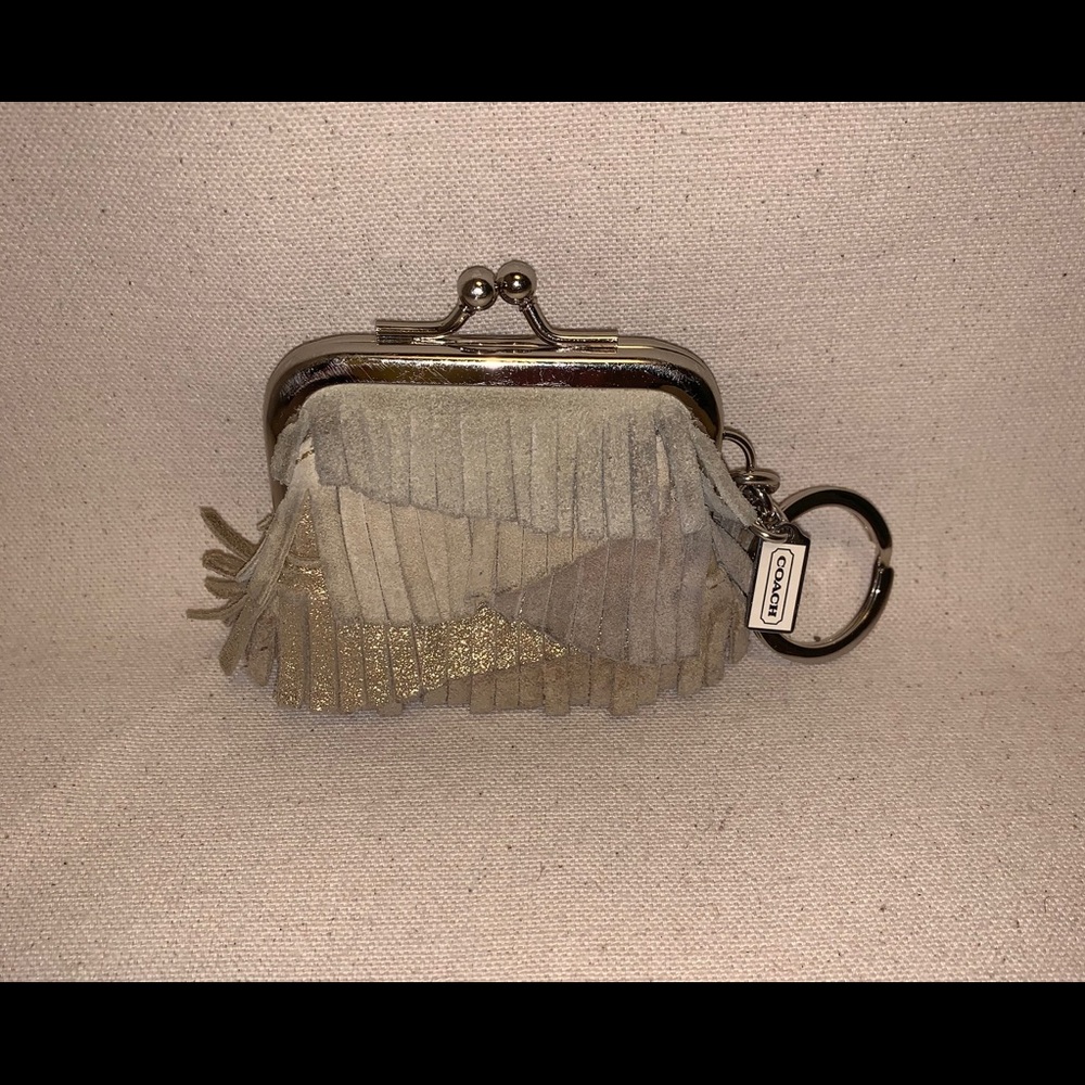 COACH FRINGE KISS LOCK KEY RING COIN HOLDER